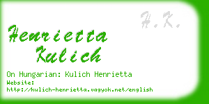 henrietta kulich business card